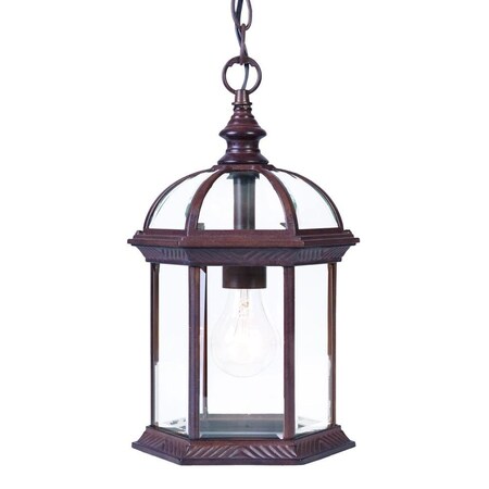 Homeroots 13.75 x 8 x 8 in. Dover 1-Light Burled Walnut Hanging Light 398009